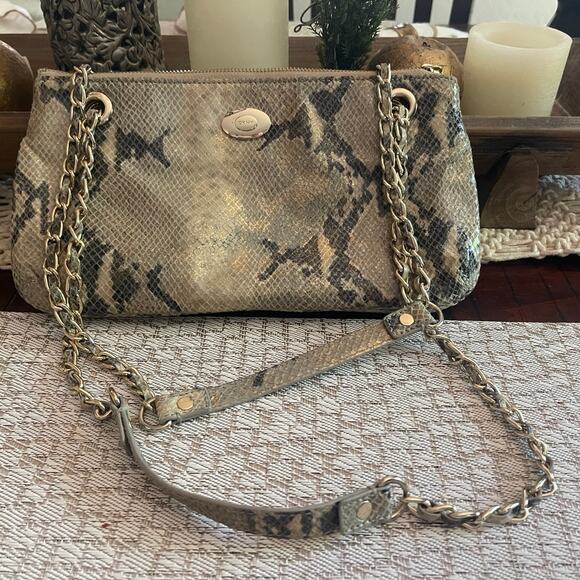 DKNY Crossbody snakeskin print leather - Picture 1 of 14